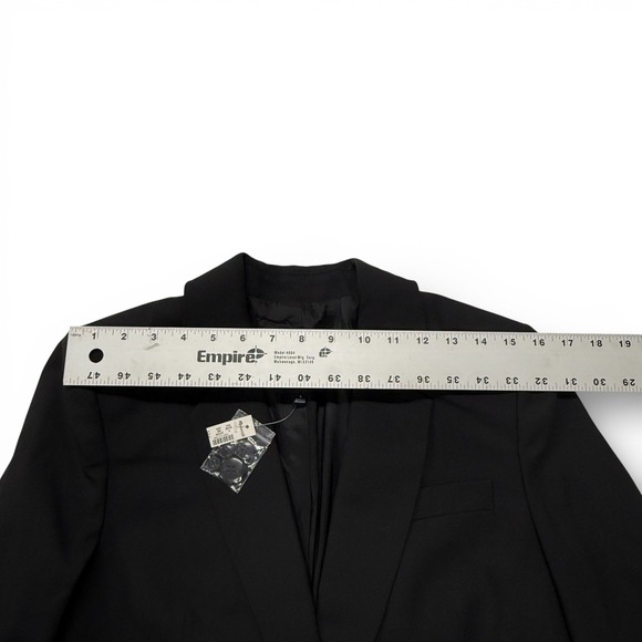 Madewell Kline Blazer Jacket Womens 4 Black NWT 1 Button - Picture 10 of 12